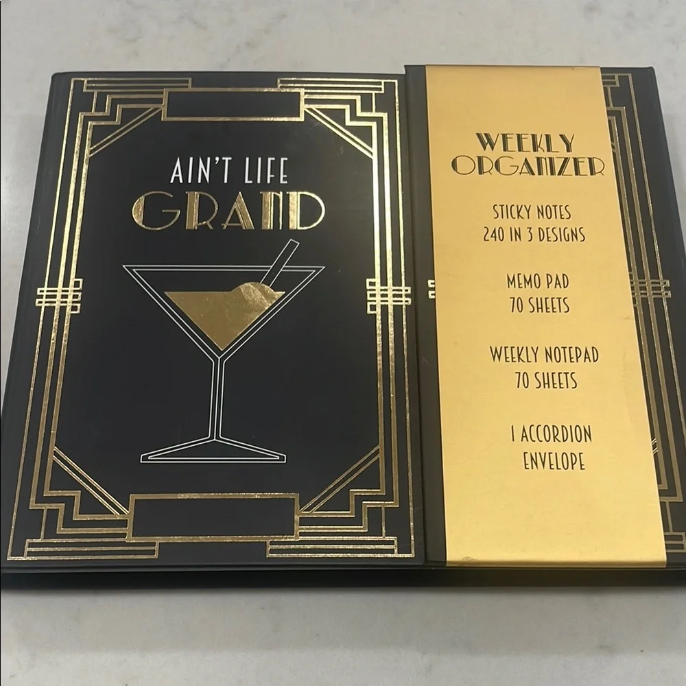 Ain't Life Grand Black and Gold Weekly Organizer